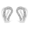 .925 Sterling Silver Pave-Set Diamond Accent Horseshoe Hoop Earring (I-J Color, I1-I2 Clarity)