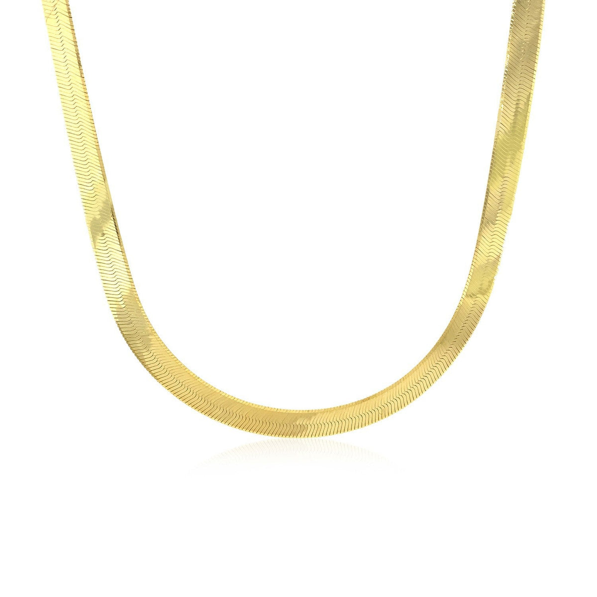 Cadena de espiga Super Flex de oro amarillo de 14k de 6.0mm