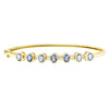 14K Yellow Gold Alternating Bezel Set 5MM Oval Shaped Tanzanite and 1/5 Cttw Diamond Bangle Bracelet (H-I Color, VS2-SI1 Clarity) - Fit's wrists up to 7.25