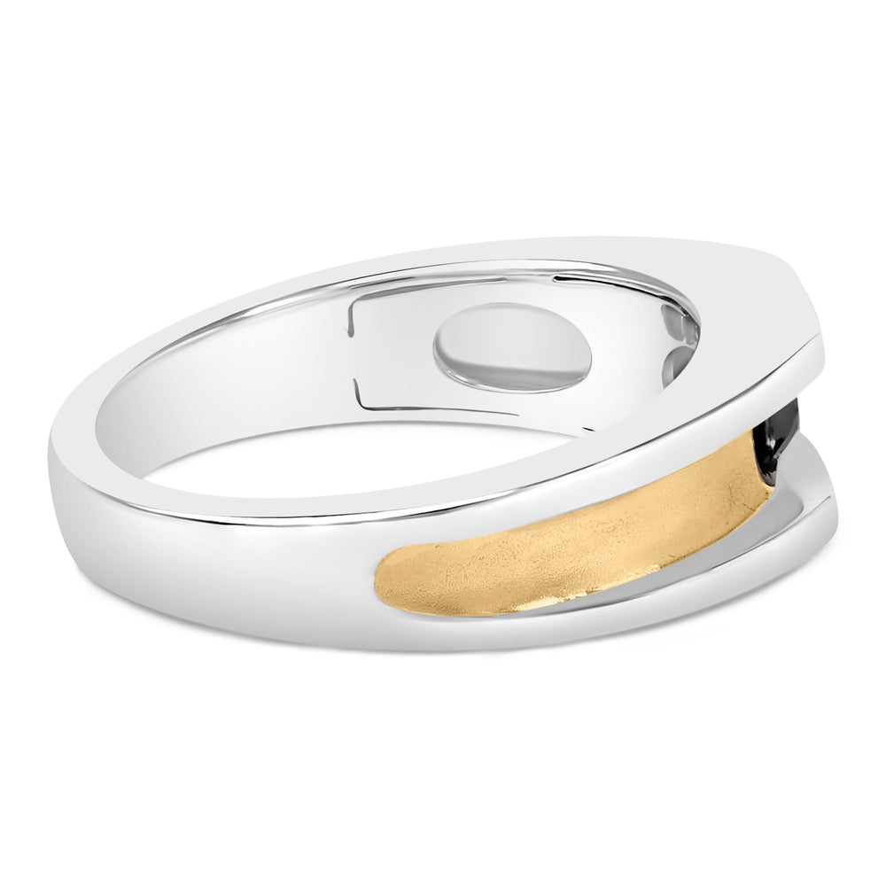 Мужское кольцо из позолоченного стерлингового серебра 14K с черными бриллиантами 1/2 карата