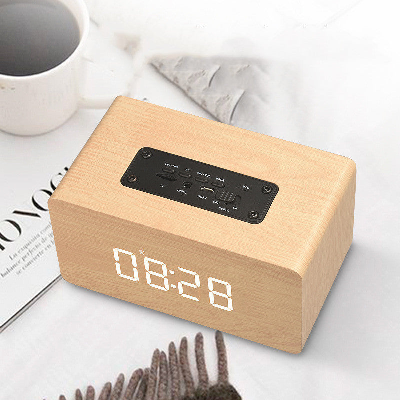 Wooden Clock with Bluetooth Speaker