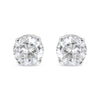 14K White Gold 1.0 Cttw 4-Prong Set Brilliant Round-Cut Solitaire Lab Grown Diamond Push Back Stud Earrings (E-F Color, VVS2-VS1 Clarity)