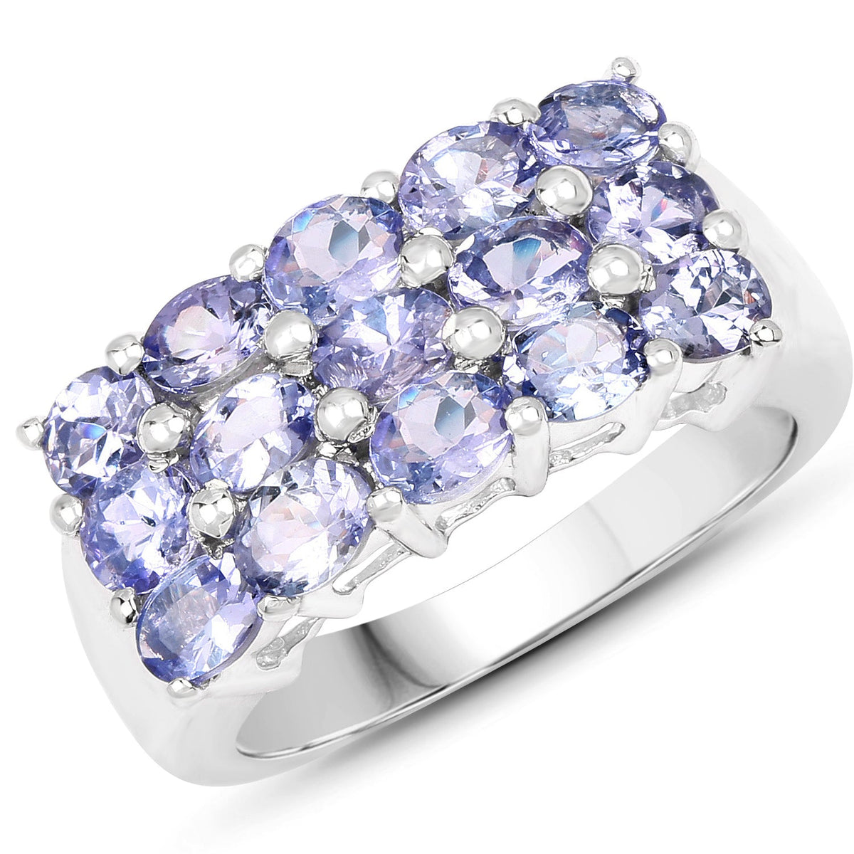 Anillo de plata esterlina 925 con tanzanita genuina de 2.55 quilates