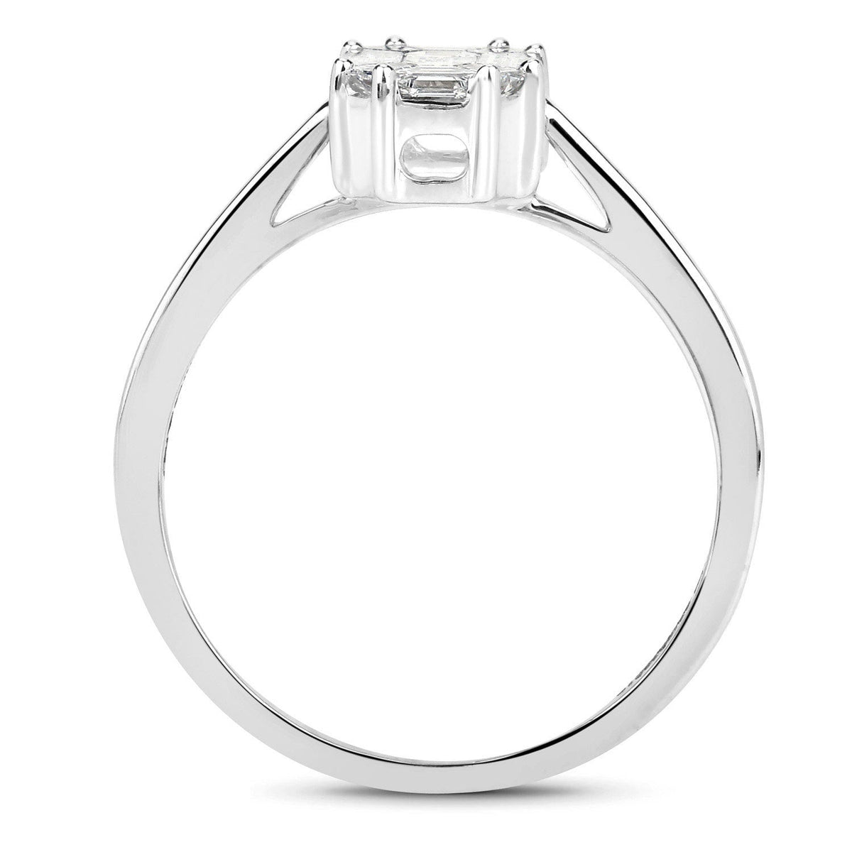 Anillo de oro blanco de 18 quilates con diamante blanco genuino de 0,48 quilates