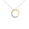 14K White Gold 1/4 Cttw Round-Cut Graduating Diamond Open Circle Hoop 18