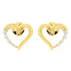 14K Yellow Gold 1/8 Cttw Diamond Journey Heart Hoop Earrings (K-L Color, I1-I2 Clarity)