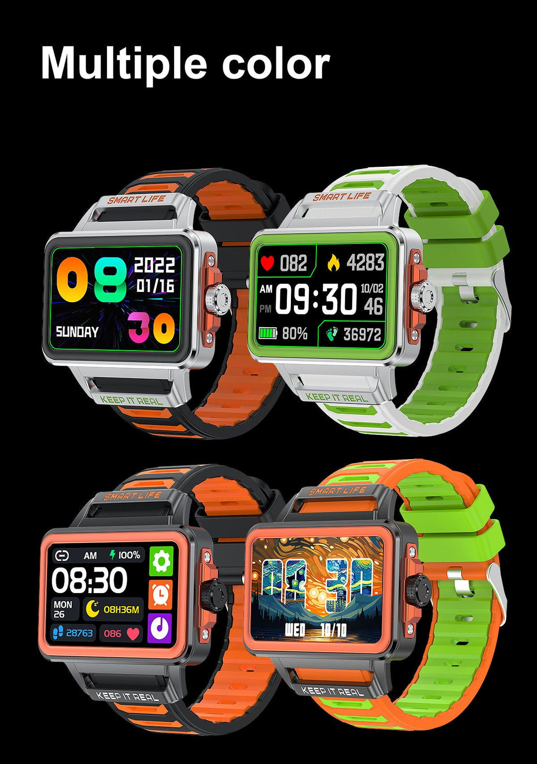 Sleek Durable Smart Watch / 1.57-inch TFT HD Square Screen