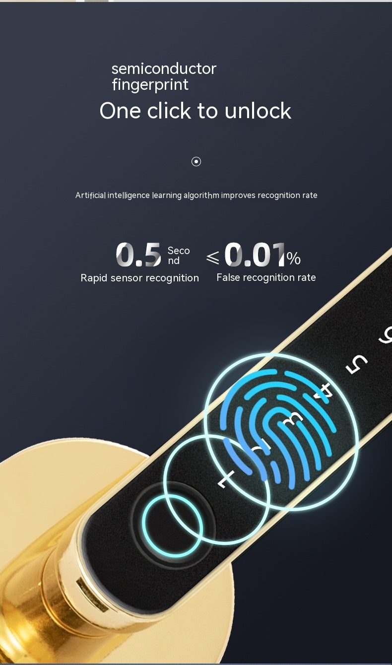 Smart Fingerprint Lock - App Connectivity, Password (Code), Physical Key - Gateways Available