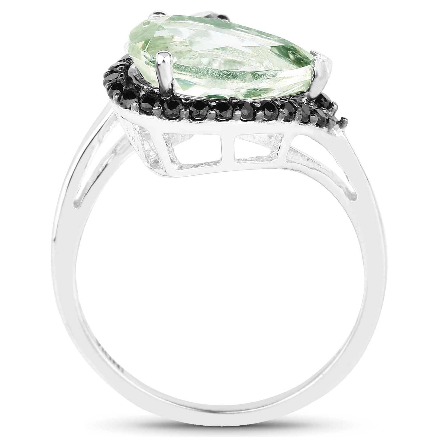 Anillo de plata de ley .925 con varias piedras auténticas de 3,42 quilates