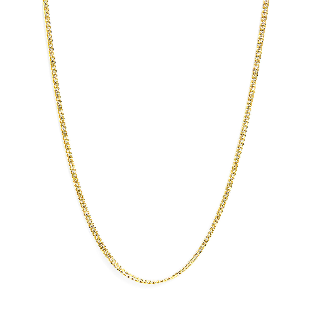 Cadena cubana de Miami de oro amarillo semimacizo de 14 quilates y 4,5 mm - Cadena unisex - 22 pulgadas