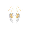 Two-Tone Wing Drop Earrings in 10K Gold