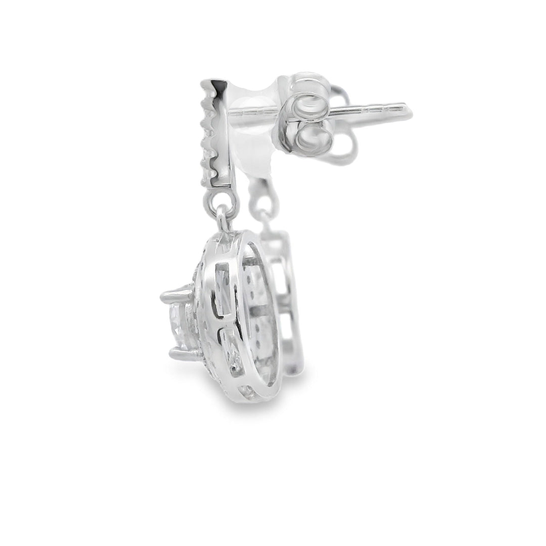 Natural Cubic Zirconia Earrings Sterling Silver