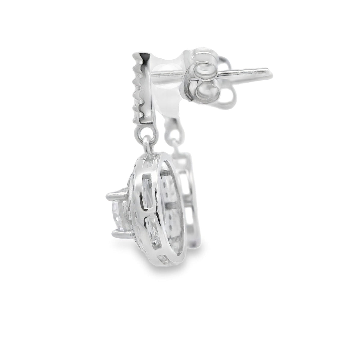 Pendientes de circonita cúbica natural de plata de ley