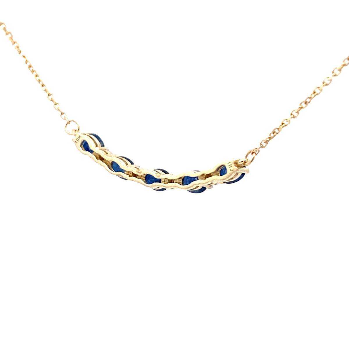 Colgantes de moda de zafiro y diamantes de oro amarillo de 10 quilates