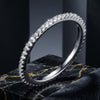 925 Sterling Silver Platinum Plated CZ Pavé Setting Ring Size 5.0 for Women
