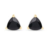 0.70 Carat Genuine Black Sapphire 14K Yellow Gold Earrings
