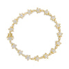 14K White Gold 1 1/5 Cttw Round Diamond Flower Blossom Link Bracelet (H-I Color, SI1-SI2 Clarity) - Size 7