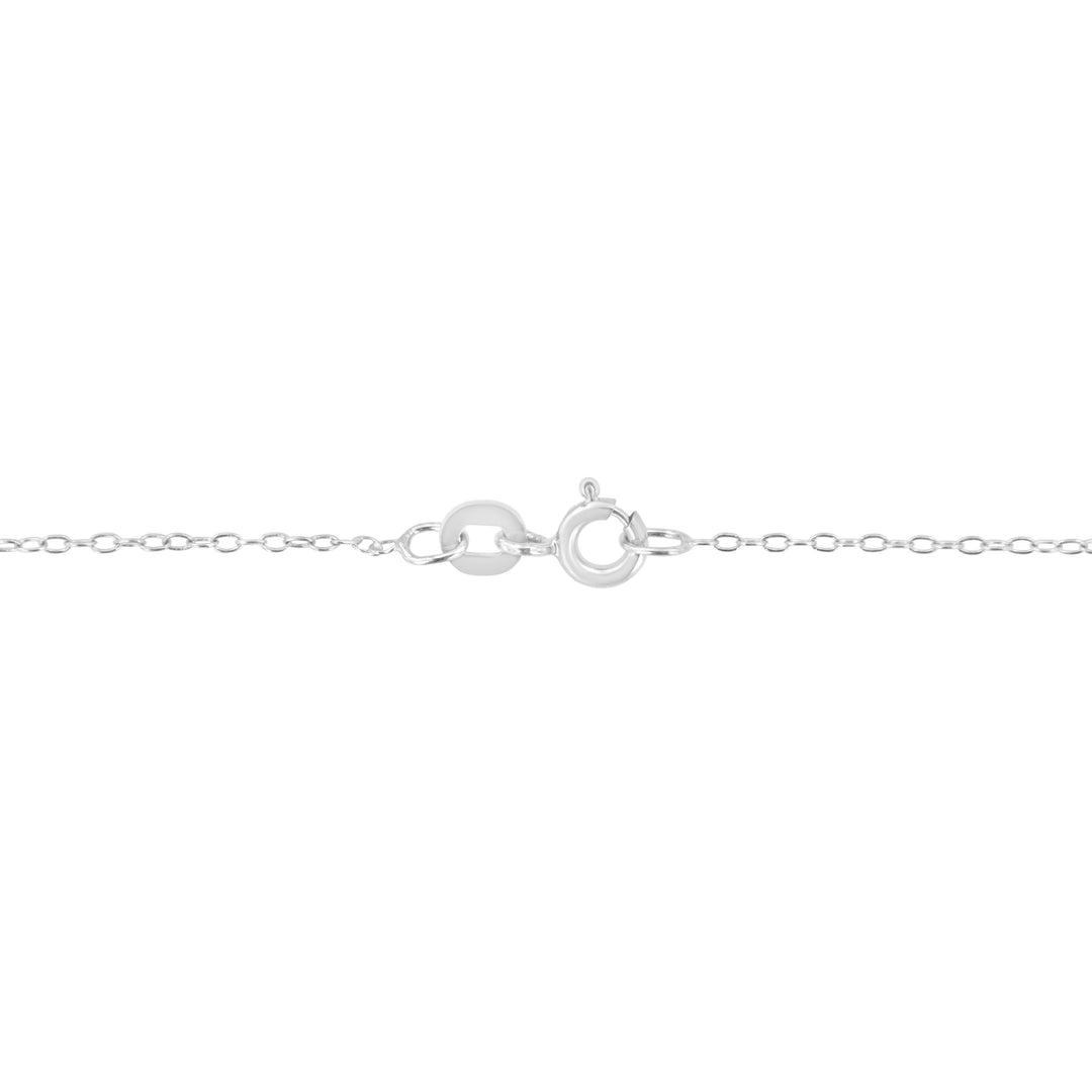 Collar con colgante de oro blanco de 14K con diamante solitario de talla esmeralda de 1/3 Cttw y 18" (color G-H, claridad VS2-SI1)