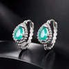 925 Sterling Silver Earrings with Pavé Setting and Transparent Glass