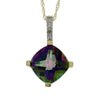 Treated Topaz Diamond Fashion Pendants 10KT Yellow Gold