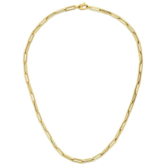 Cadena de eslabones ovalados gruesos de oro amarillo de 14K (4.2 mm)