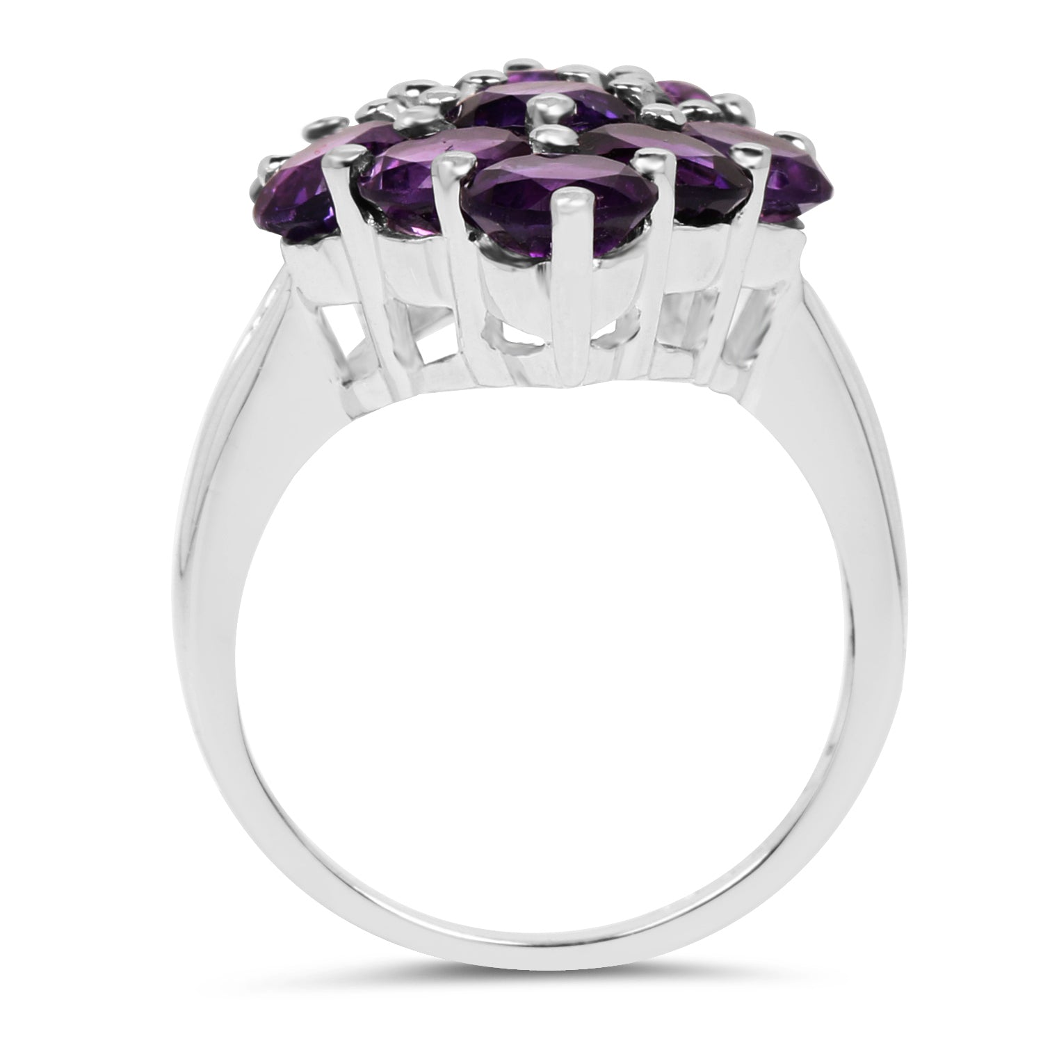 Anillo de plata de ley .925 con amatista genuina de 6.78 quilates