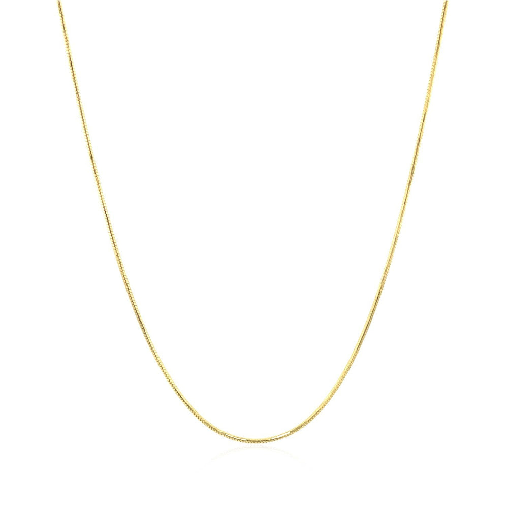 Cadena redonda de serpiente de oro amarillo de 14k de 0.7mm