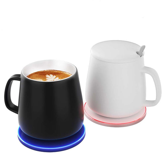 Wirelessly Heating Tea/Coffee Cup with Universal Heating Pad & Wireless Phone Charger