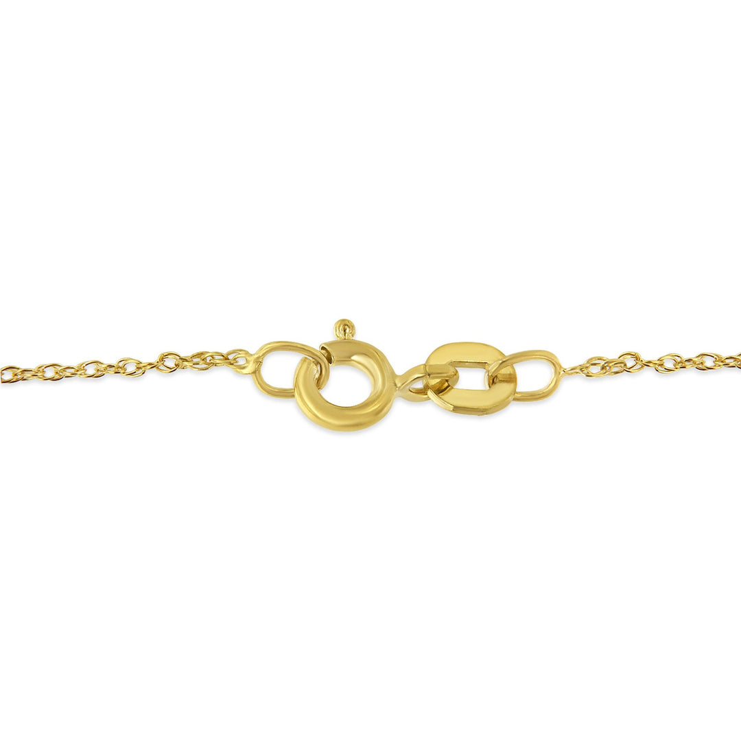 Collar con dije de cinta y corazón en plata de ley .925 chapada en oro amarillo de 14K con acento de diamante de 18" (color H-I, claridad I2-I3)