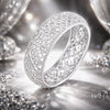 Anillo de mujer de plata de ley 925 y platino chapado con circonitas cúbicas pavé, talla 6
