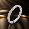 S925 Sterling Silver 2.0mm Moissanite Ring Size 9 for Women