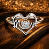 925 Sterling Silver Heart-shaped CZ Ring for Women