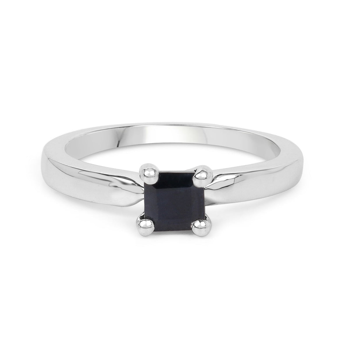 0.63 Carat Genuine Black Sapphire .925 Sterling Silver Ring - imagen 3 de 6