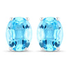 4.00 Carat Genuine Swiss Blue Topaz .925 Sterling Silver Earrings