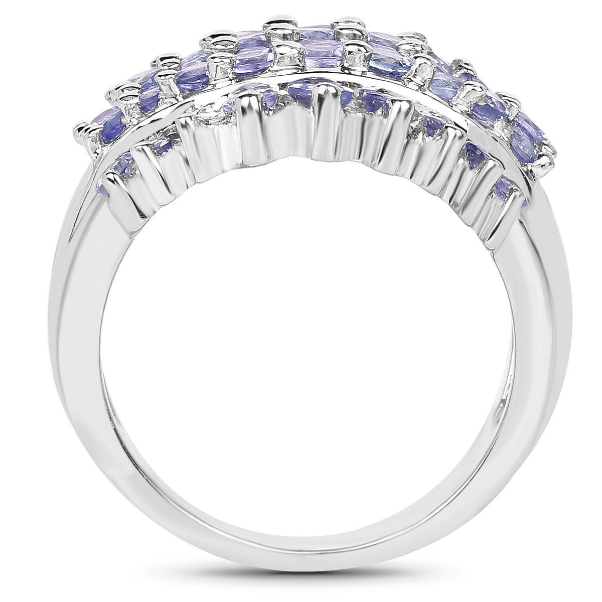 Anillo de plata de ley .925 con tanzanita genuina de 2.35 quilates