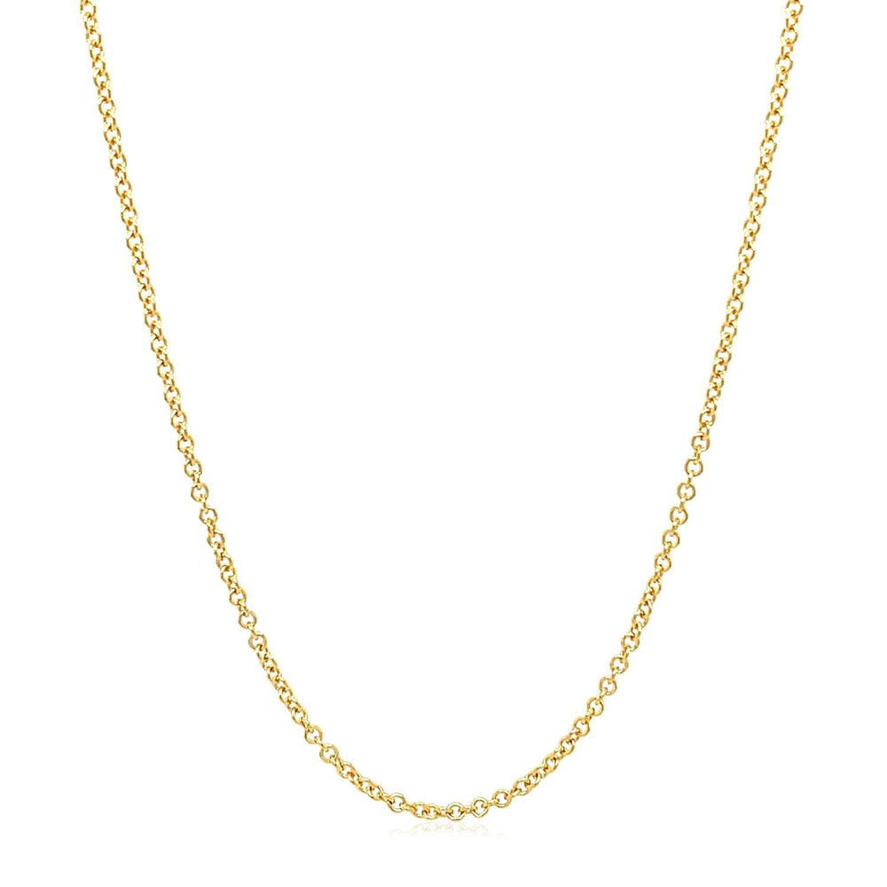 14k Yellow Gold Round Cable Link Chain 1.5mm
