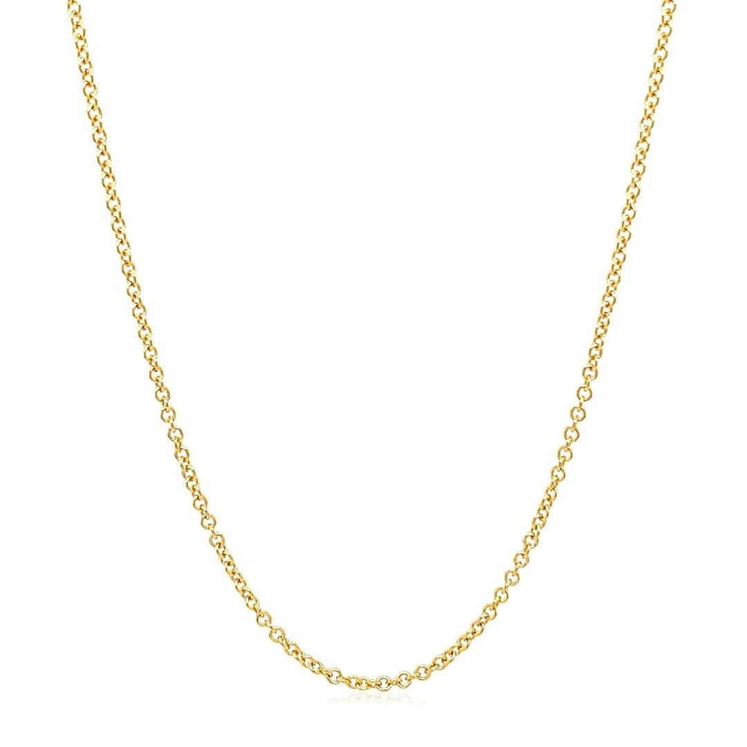 14k Yellow Gold Round Cable Link Chain 1.5mm