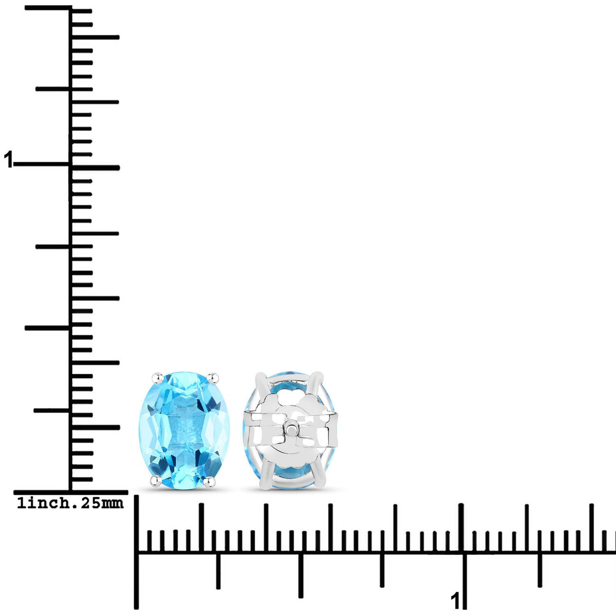 Pendientes de topacio azul suizo auténtico de 4,00 quilates de plata de ley .925