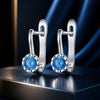 925 Sterling Silver Earrings with Oxidized Finish and Pavé Setting