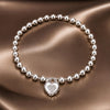 925 Sterling Silver Bracelet with Pavé Setting CZ and Platinum Plating, 17cm for Women