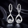 925 Sterling Silver Moissanite 0.5ct Earrings with Pavé Setting, Size 30*11mm for Women