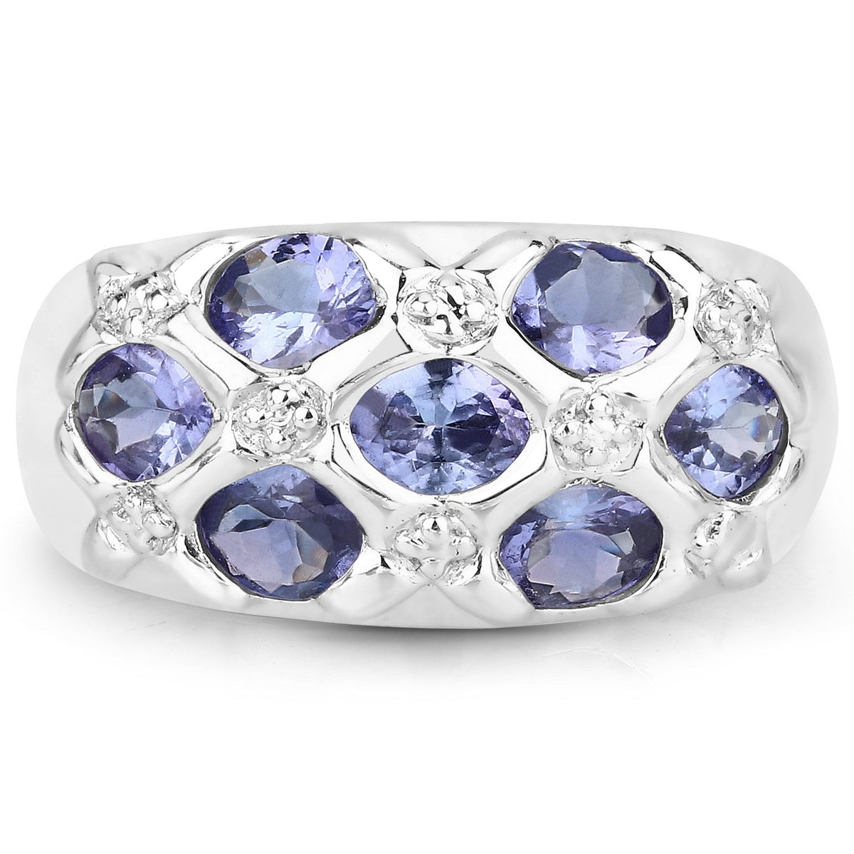 Anillo de Plata de Ley .925 con Tanzanita Genuina de 2.31 Quilates