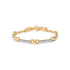 10K Yellow Gold 1.00 Cttw Pave Set Diamond Bar and  X-Link 7