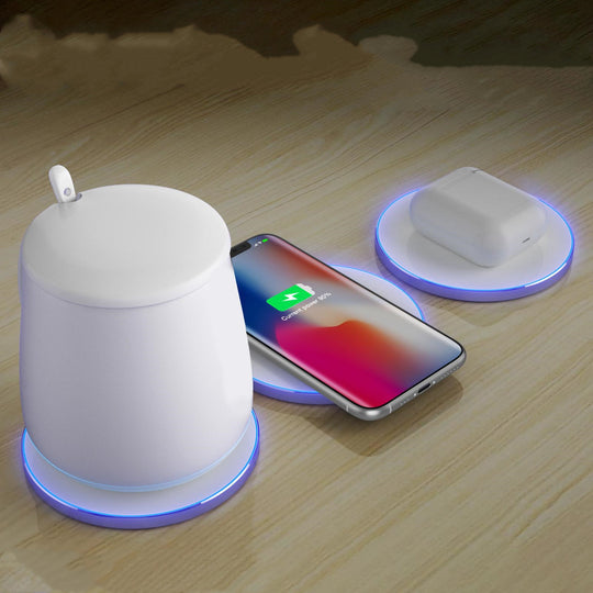 Wirelessly Heating Tea/Coffee Cup with Universal Heating Pad & Wireless Phone Charger