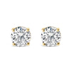 Pendientes de tuerca clásicos de oro blanco de 14 quilates, con 2.00 quilates de diamantes redondos de talla brillante cultivados en laboratorio, con 4 garras y cierre de rosca (color F-G, claridad VVS2-VS1)