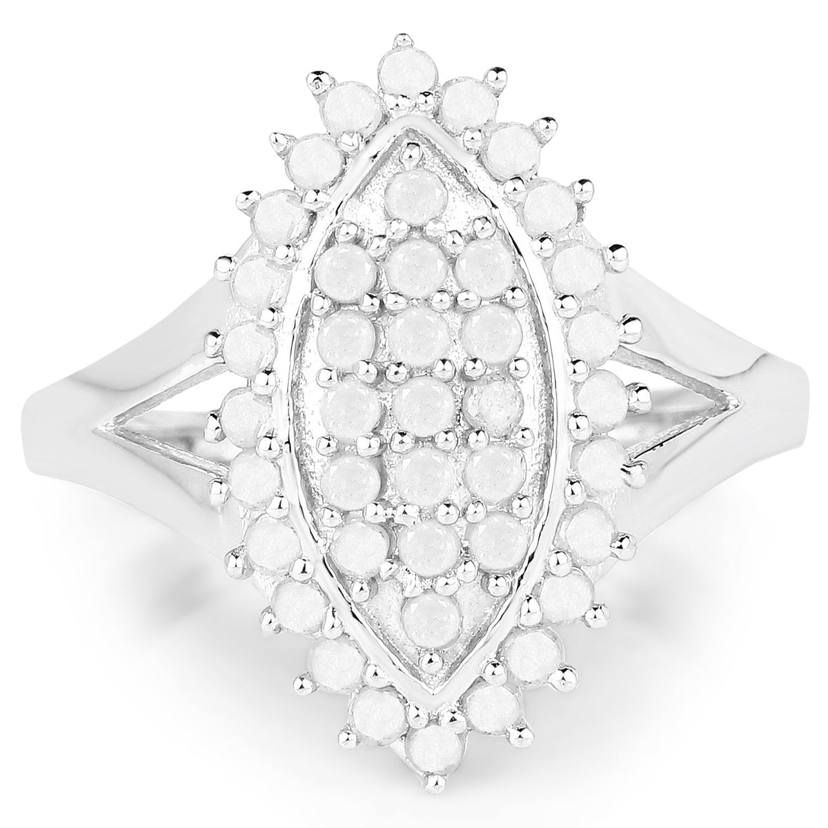Anillo de plata de ley .925 con diamante blanco genuino de 0,62 quilates