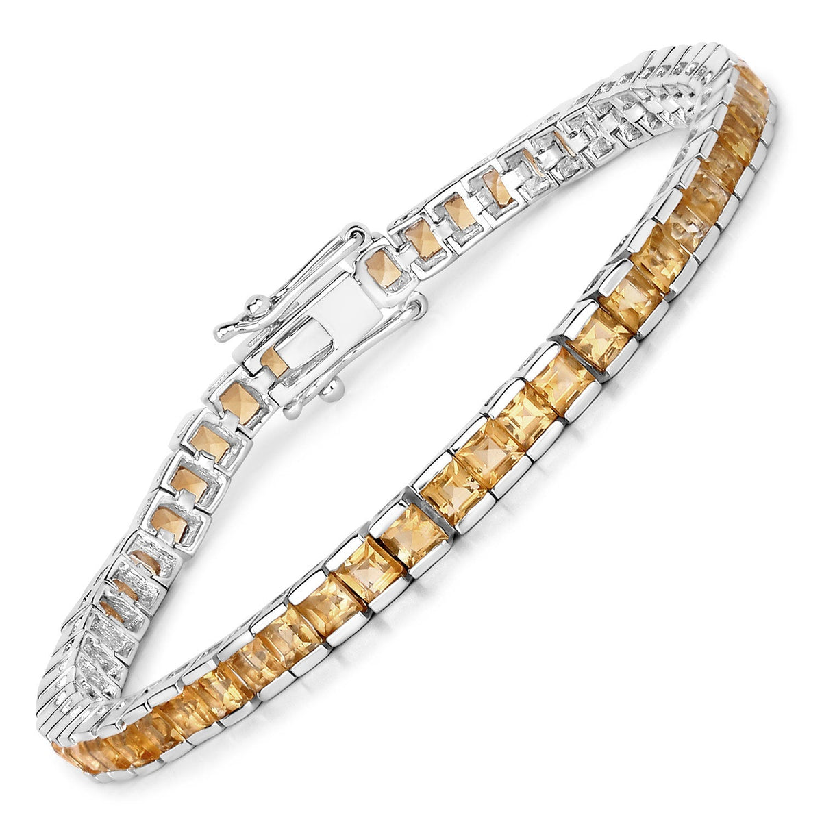 Pulsera de plata de ley .925 con citrino genuino de 8,25 quilates