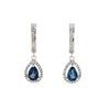 .88ct London Blue Topaz Dangle Earrings 14KT White Gold