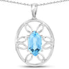 6.17 Carat Genuine Swiss Blue Topaz .925 Sterling Silver Pendant