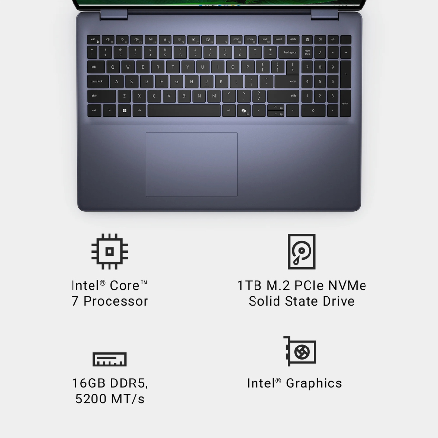 Dell Inspiron 16 Laptop (i5640-7449BLU-PUS) 1TB/16GB RAM Midnight Blue (NEW)